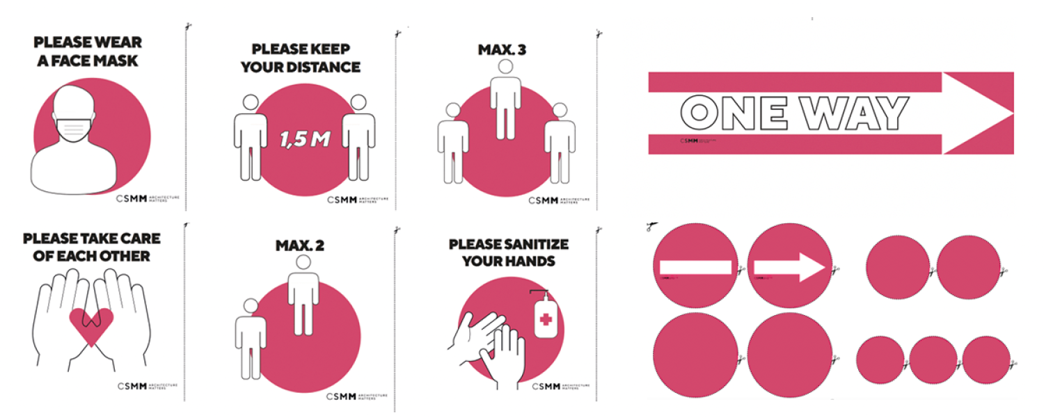 Kostenloses Signaletik-Kit mit Pictogrammen für die Rückkehr ins Büro und gesundes Arbeiten – CSMM – architecture matters