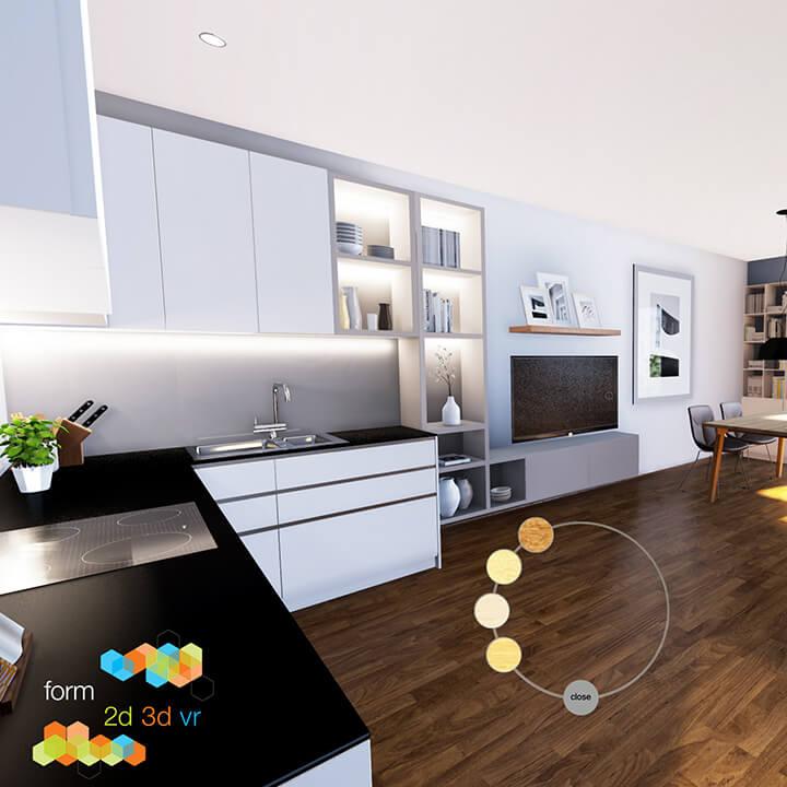 Trends im Immobilienmarketing: Emotionen in virtuellen Welten – Visualisierung mit Auswahloptionen von form3d