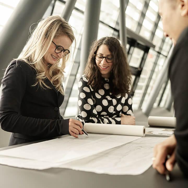 CSMM-Architekten bei der Planung – hier im Frankfurter Büro